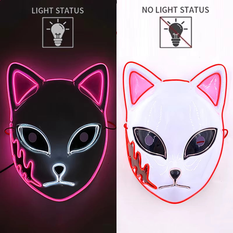 LED Mask Anime High-Rise Invasion Sniper Mask Japanese Tenkuu Shinpan Cosplay Costume Accessories Halloween Mask