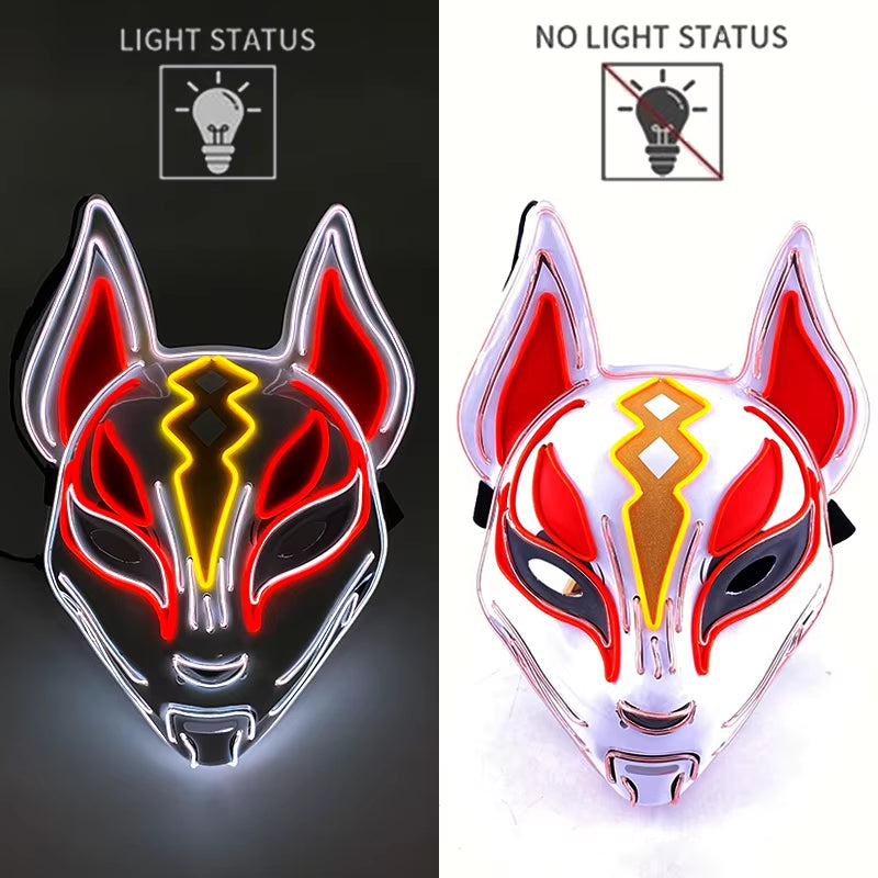 LED Mask Anime High-Rise Invasion Sniper Mask Japanese Tenkuu Shinpan Cosplay Costume Accessories Halloween Mask