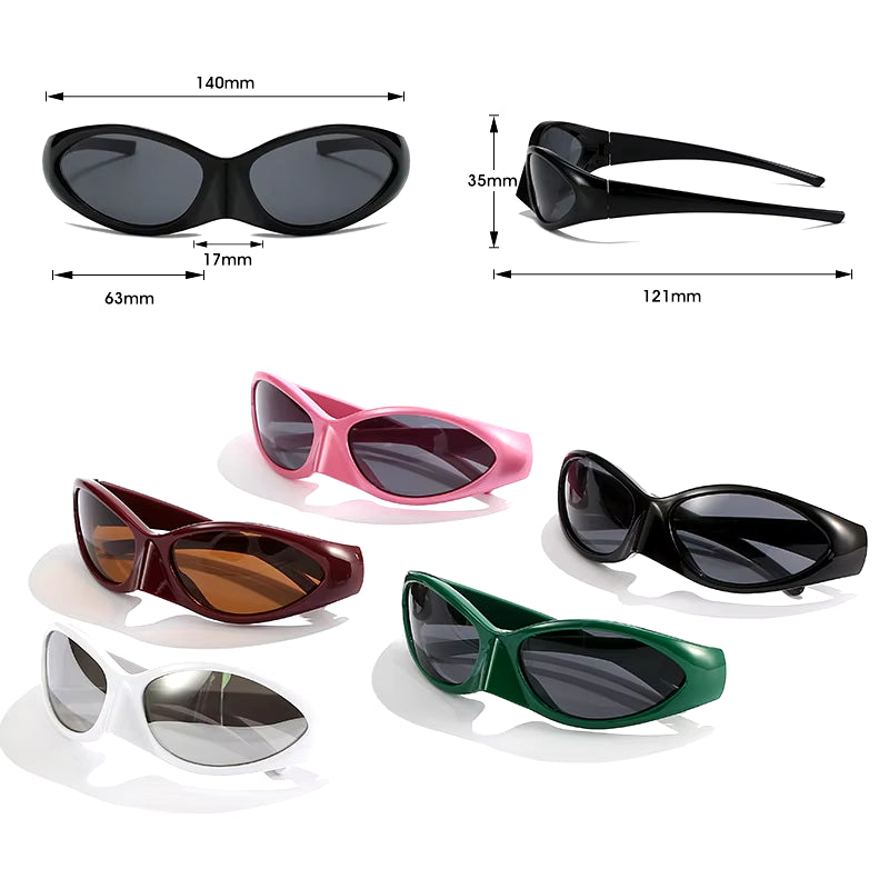 Y2K Sunglasses Women Futuristic Technology Sun Glasses Men Alien Punk Eyewear Retro Goggles Vintage Shades Luxury Brand Designer