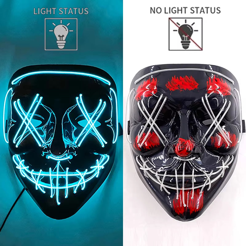 LED Mask Anime High-Rise Invasion Sniper Mask Japanese Tenkuu Shinpan Cosplay Costume Accessories Halloween Mask