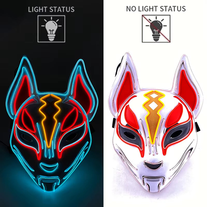 LED Mask Anime High-Rise Invasion Sniper Mask Japanese Tenkuu Shinpan Cosplay Costume Accessories Halloween Mask