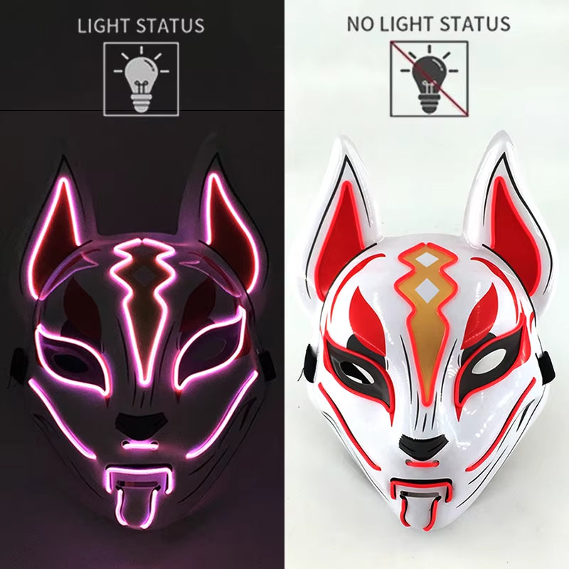 LED Mask Anime High-Rise Invasion Sniper Mask Japanese Tenkuu Shinpan Cosplay Costume Accessories Halloween Mask