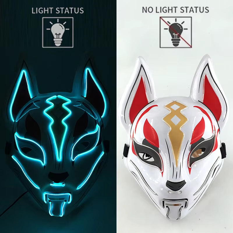 LED Mask Anime High-Rise Invasion Sniper Mask Japanese Tenkuu Shinpan Cosplay Costume Accessories Halloween Mask